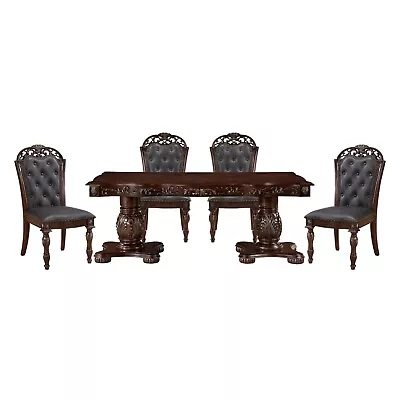 5pc Formal Dining Set Elegant Dining Table And 4 Side Chairs Extendable Set • $1899