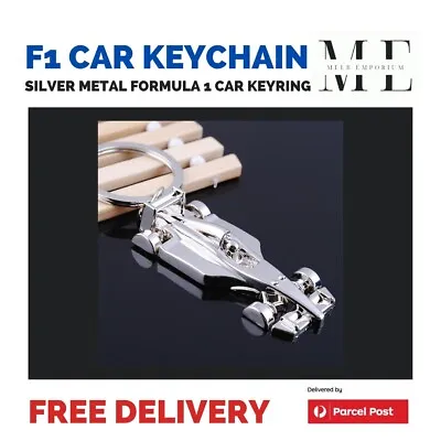 Formula 1 F1 Racing Car Keychain Silver Metal | Ferrari Redbull Mercedes | AUS • $10.95