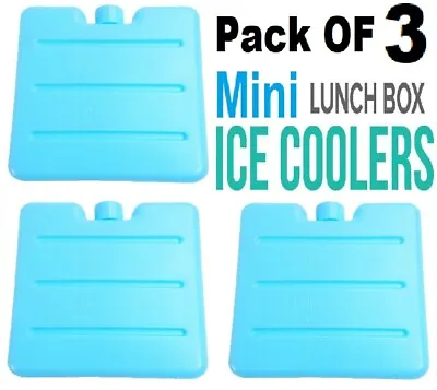 3Pcs Mini Reusable Travel Ice Freezer Blocks For Picnic Lunch Boxes Cooler Bags • £3.29