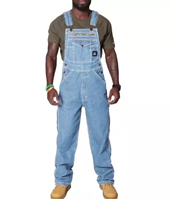 Men's Denim Dungarees Jeans Bib Brace Overall Pro Heavy Duty Workwear Pants • $37.70