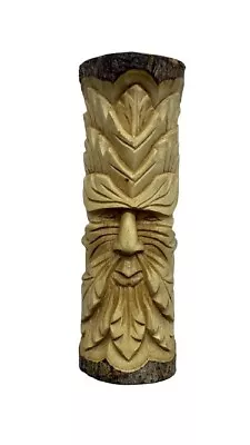 £15.99 • Buy Hand Carved Wooden Green Man  30cm Wall Plaque Log Statue Half Log .