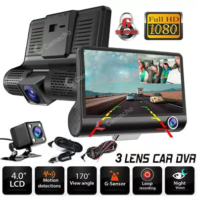 1080P Car DVR Dual Lens Dash Cam Front And Rear Video Recorder Camera G-sensor • $28.39