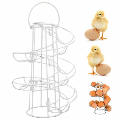Spiral Helter Skelter Kitchen Storage Egg Holder Stand Rack Holds Up To 18 Eggs • £19.94
