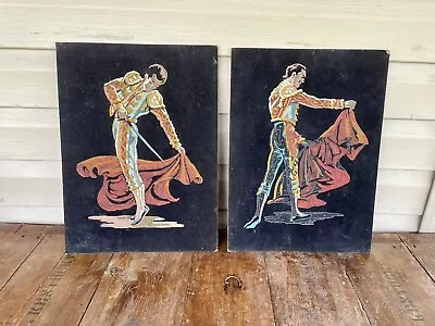 Vintage Mexican Bull Fighter Velvet Paintings Unframed • $25