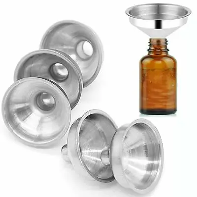 5-Piece Mini Stainless Steel Funnel - Perfume Diffuser Bottle & Liquid Oil Flask • $6.50