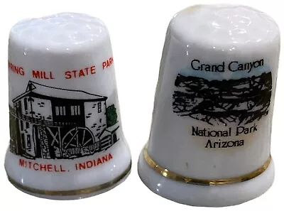 Thimbles Lot Of 2 Vintage Porcelain Thimbles Grand Canyon Spring Mill Park • $6.95