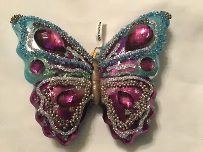Butterfly Ornament Jeweled Beaded Made In Poland • $15