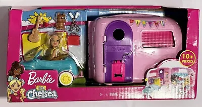 Barbie Club Chelsea Camper W/Car 2-in-1 Rolling Camper 10+ Pieces Excel. Condit. • $54.51