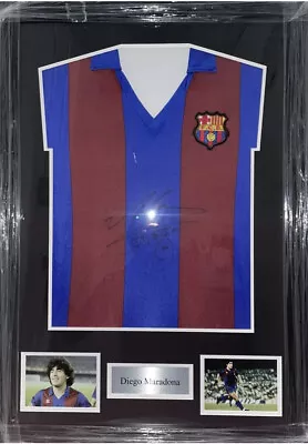 Diego Maradona Signed ULTRA RARE Barcelona Framed Jersey 100% Authentic JSA LOA • $17000