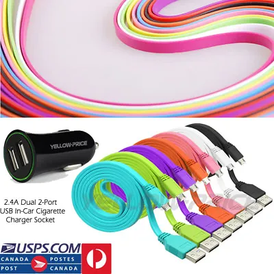 1m Flat Noodle Micro USB Charger Sync Data Cable For Android Phones Samsung LG • $7.59