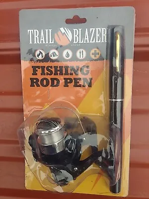 Aluminum Mini Retractable Pocket Fishing Rod Pole +Fishing Reel Pen Trail Blazer • $15.02