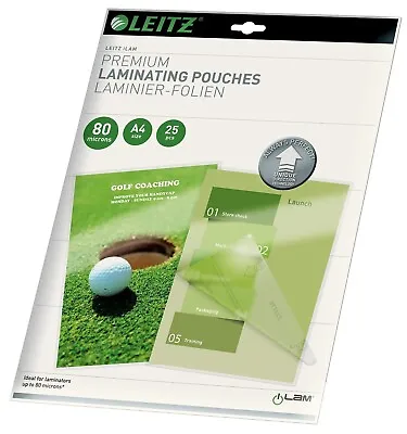 A4 Laminating Pouches Leitz Clear 80 Microns Sheet Laminator Pouch - Pack Of 25 • £5.49