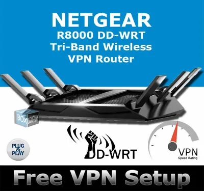 £189.99 • Buy Netgear R8000 Nighthawk X6 Ddwrt Vpn Wireless Router Openvpn Dd-wrt Plug & Play