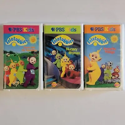 Teletubbies - Vol 2 + 3 + 4 - Dance With/Nursery Rhymes/Favorite Things VHS LOT • $16.99