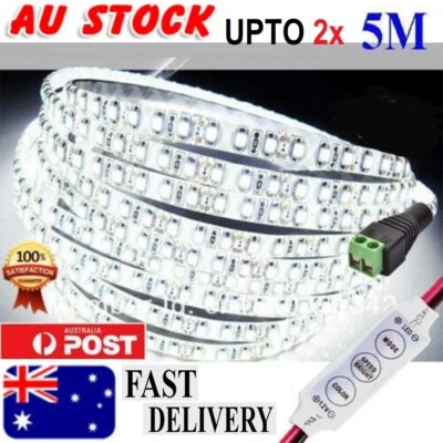 $9.99 • Buy Waterproof 12V Cool White 5M 3528 SMD 300 LED Strips Led Strip Lights Car Boat