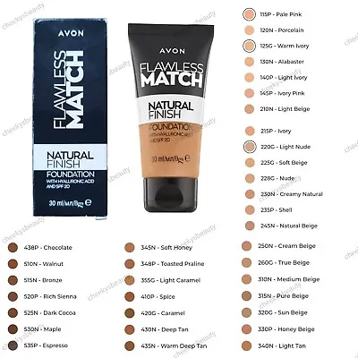 Avon Flawless Match Natural Finish Foundation SPF20  30ml Choose Your Shade • £6.99