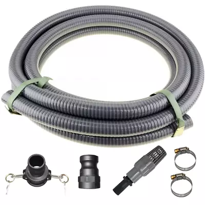 1.5  Inch 10m Suction Hose Camlocks Clamps Kit Water Fire Pump Foot Valve • $110