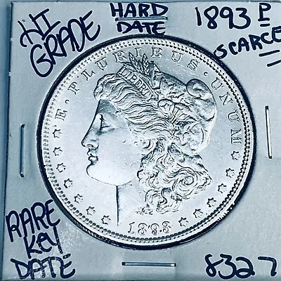 1893 P Morgan Silver Dollar Hi Grade Genuine U.s. Mint Rare Key Coin 8327 • $1095