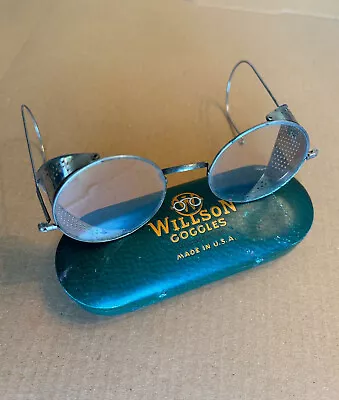 WILLSON GOGGLES. Steampunk Vintage Motorcycle Driving Glasses VG+ • $41.99