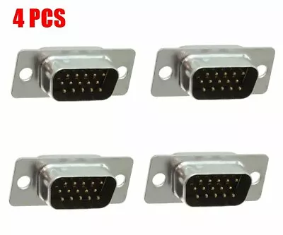 4 Pcs DB15 HD15 HD Male D-SUB 15 Pin VGA SVGA Solder Type Connector Cup Socket • $7.98