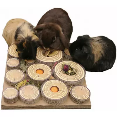 Boredom Breaker Maze-a-Log Rosewood Rabbit / Guinea Pig Challenge Toy Cage Treat • £10.39