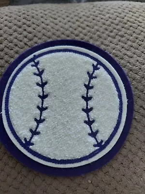 $6.99 • Buy Chenille Baseball White/Purple Patch Letterman