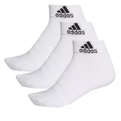 Adidas Cushioned Ankle Socks White 12 Pack DZ9365  - Classic Adidas Logo • $19.99