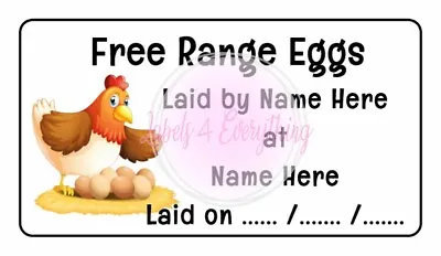 Personalised Egg Box Carton Stickers Labels Chicken Hen Laid Farm Fresh Range • £2.30