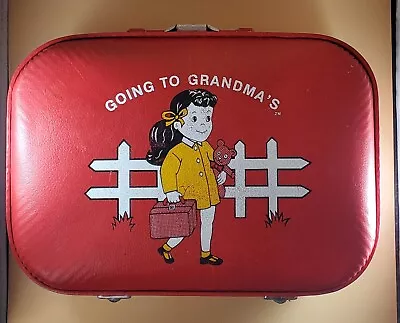 Vintage  Going To Grandma's  Luggage Carry On Hard Case Suitcase • $24.99