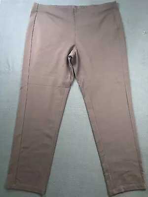 Pure Jill Pants Womens XL Brown Pima Cotton Modal Spandex Slim Leg Crop Pockets • $17.99