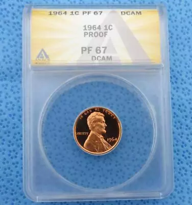 1964 ANACS PF 67 D-Cam Lincoln Memorial Cent Proof 67 Deep Cameo 1C Coin • $24.94