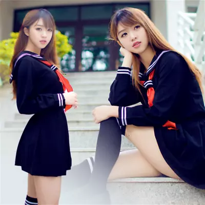 Halloween Hot Japanese High School Girl Sailor Uniform Cosplay Costume Dress • £17.62