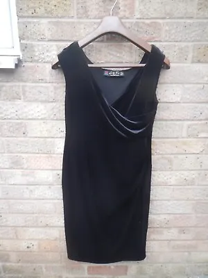 Lindy Bop Black Velvet Evening Dress Size 14 • $18.93