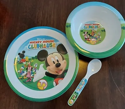 NEW Mickey Mouse Clubhouse Kids Plate Set 3pc NEW IN ORIGINAL BOX Free Shipping • $14