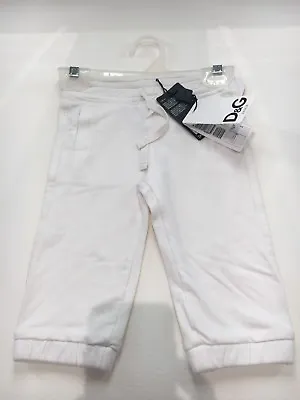 NEW DOLCE & GABBANA D&G Junior Girl Sweat Pant Trouser White 6M 9M • $48.99