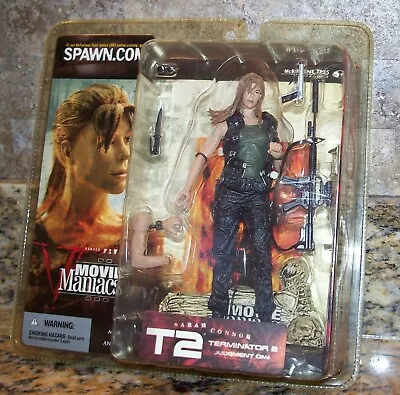 T2 McFarlane Movie Maniacs Terminator Sarah Connor Action Figure W/ Long Hair • $29.79