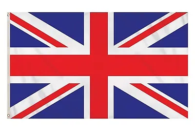 MEDIUM UNION JACK FLAG 3x2FT PREMIUM COLOUR NATIONAL BANNER WITH BRASS EYELETS • £3.36