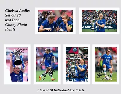 CHELSEA LADIES Bulk Set Autograph Signed PHOTO Signature Prints Gift FA Cup • £19.99