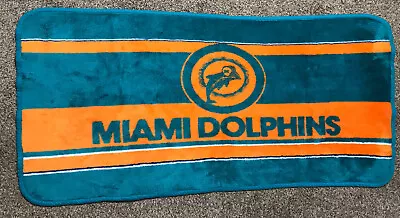 San Marcos Miami Dolphins NFL Throw Blanket Acrylic Polyester 28 X 60 • $34.99