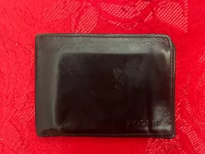 Fossil Black Men's Leather Bifold Wallet Slim Small Sleek ID Credit Card Holder • $8