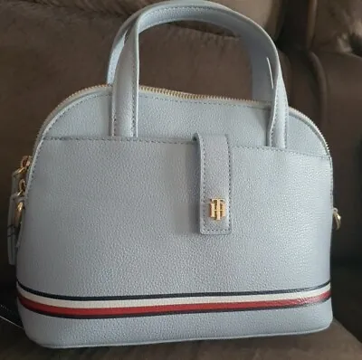 NWT Women's Tommy Hilfiger CS Stacey Mini Dome Handbag Bag Light Blue • $64.99