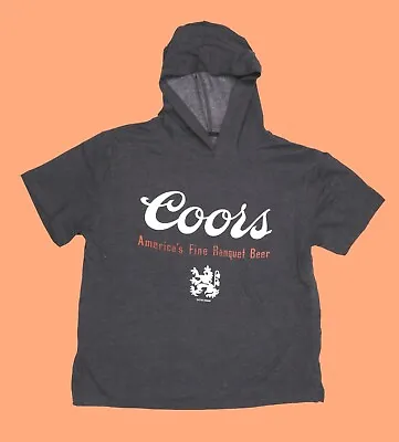 $19.80 • Buy Coors Beer VINTAGE DESIGN Short Sleeve Pullover Hoodie Sweatshirt Men's L