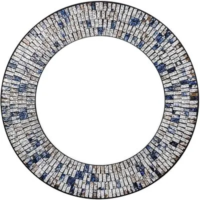 Zorigs Handcrafted Glass Mosaic Decorative Wall Mirror 24  Round Wall Mirror O • $39.99