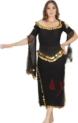 Egyptian Belly Dance Dress Saidi CostumeBaladi Galabeya Fallahi Abaya Kaftan • £26.39