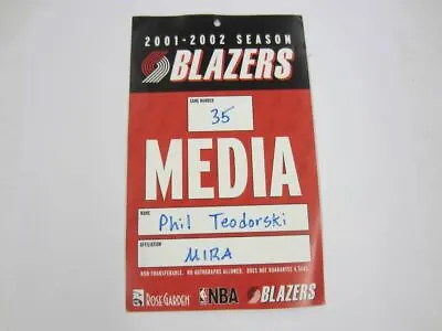 #257 PORTLAND TRAIL BLAZERS 2001-2002 Game 35 NBA Press Pass Media Credential • $9.99