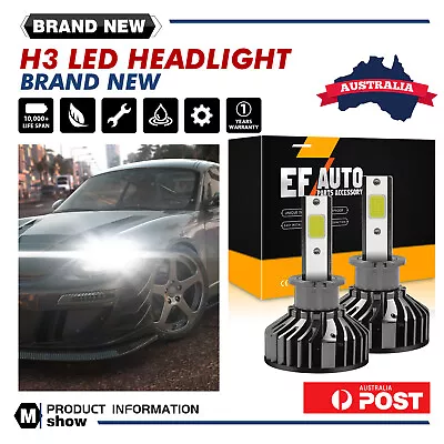 H3 Led 55w Headlight Fog Driving Light Bulbs Car Lamp Globes White 8000lm • $18.99