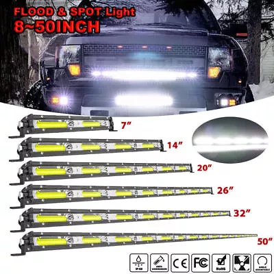 £14.53 • Buy 7 14 20 26 32 50  Slim LED Light Bar Spot Flood Combo Driving Truck SUV Offroad