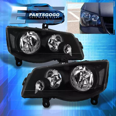 For 11-19 Grand Caravan / 08-16 Town&Country Black Replacement Headlights Lamps • $93.99