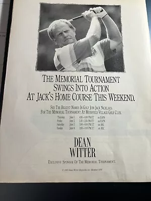 1995 Print Ad Of Jack Nicklaus For Memorial Tournament At Muirfield Village  • $7.95