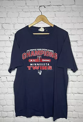 Vintage Minnesota Twins Shirt Adult XL Short Sleeve Metrodome 2002 Central Champ • $19.99